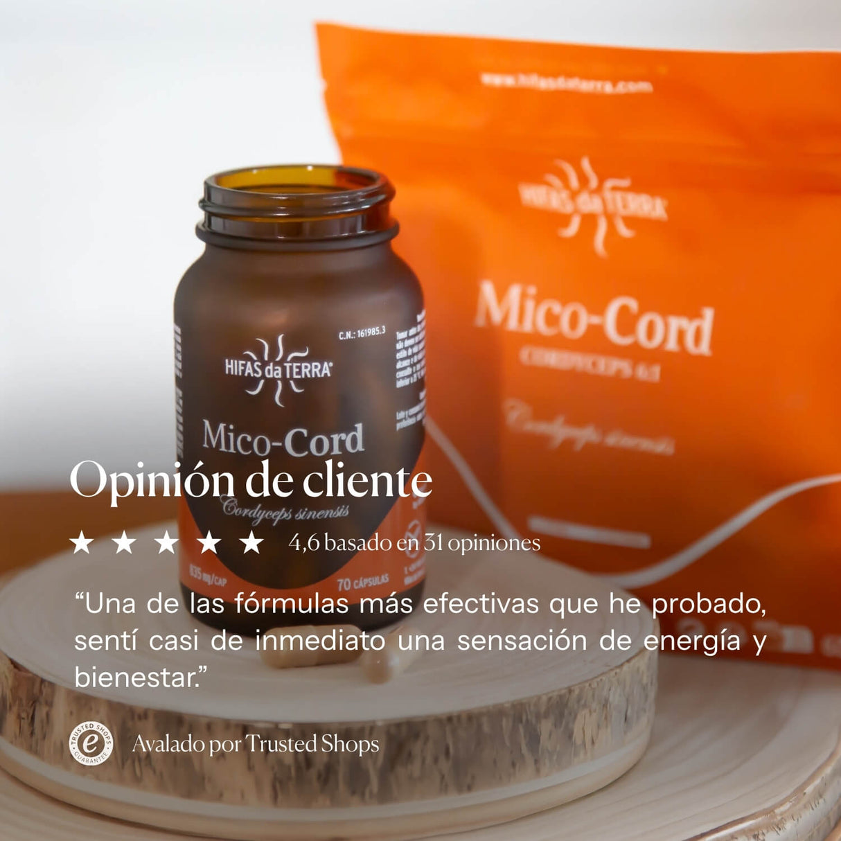 Mico-Cord Extracto Puro del Hongo Cordyceps en cápsulas