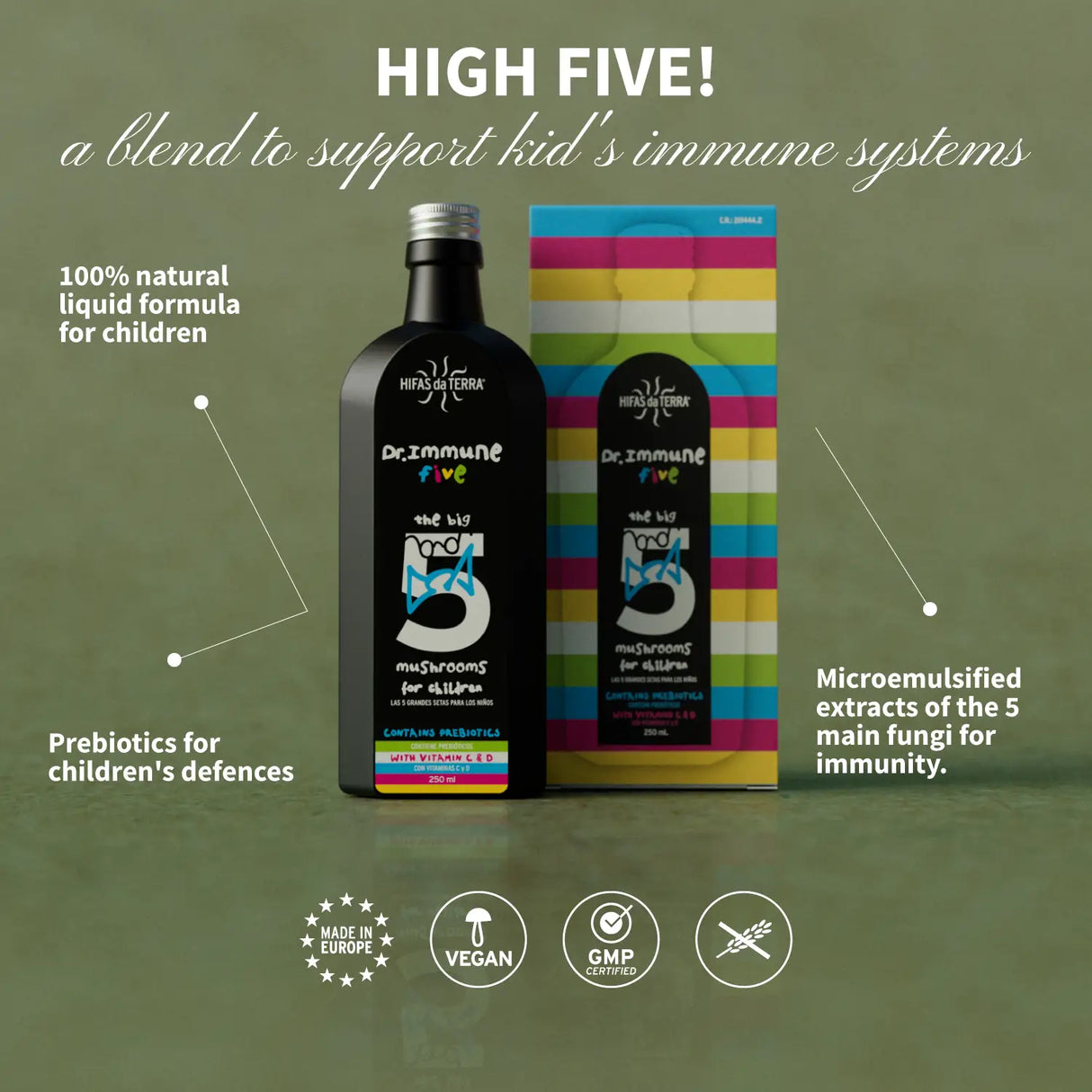 Jarabe Dr. Immune Five para las Defensas con prebióticos y Vitaminas D y C