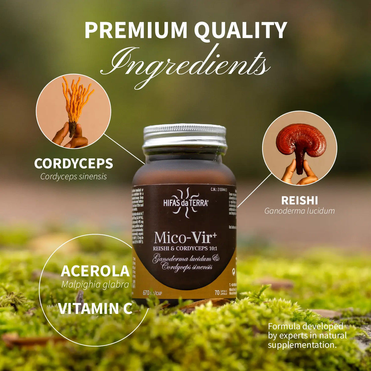Mico-Vir+ Extractos Puros de Reishi y Cordyceps