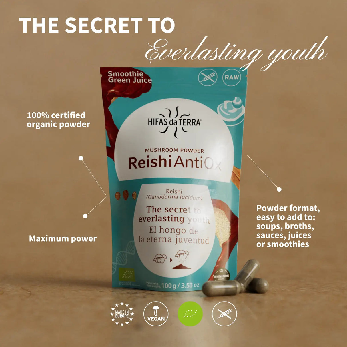 Reishi Antiox 100% Polvo ECO de Reishi