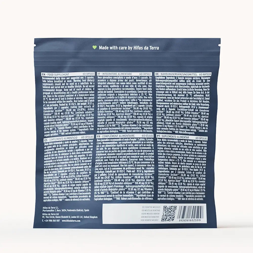 Mico-Five Extractos puros de Reishi, Shiitake, Maitake, Champiñón del sol y Chaga