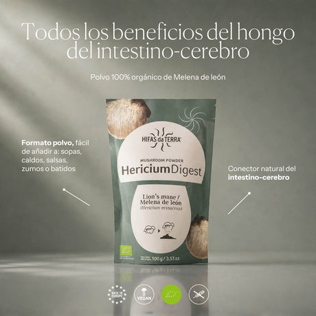Hericium Digest Polvo 100% ECO de Melena de león
