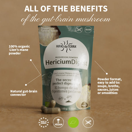 Hericium Digest Polvo 100% ECO de Melena de león